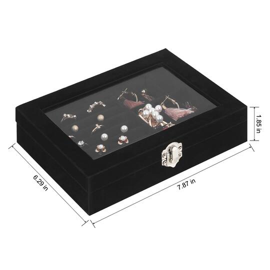 NEX™ 8" Black Velvet Jewelry Organizer For Earring and Rings